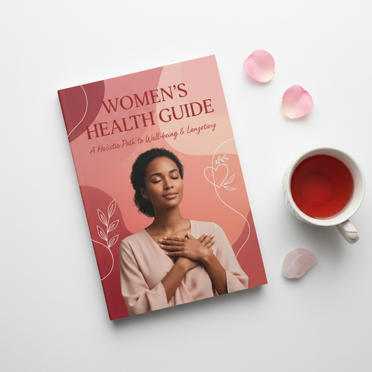 Women's Heart Health Guide featuring a melanated woman with her hand over her heart